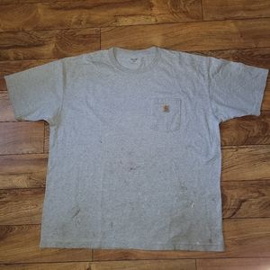 Carhartt Mens gray work Tshirt with pocket